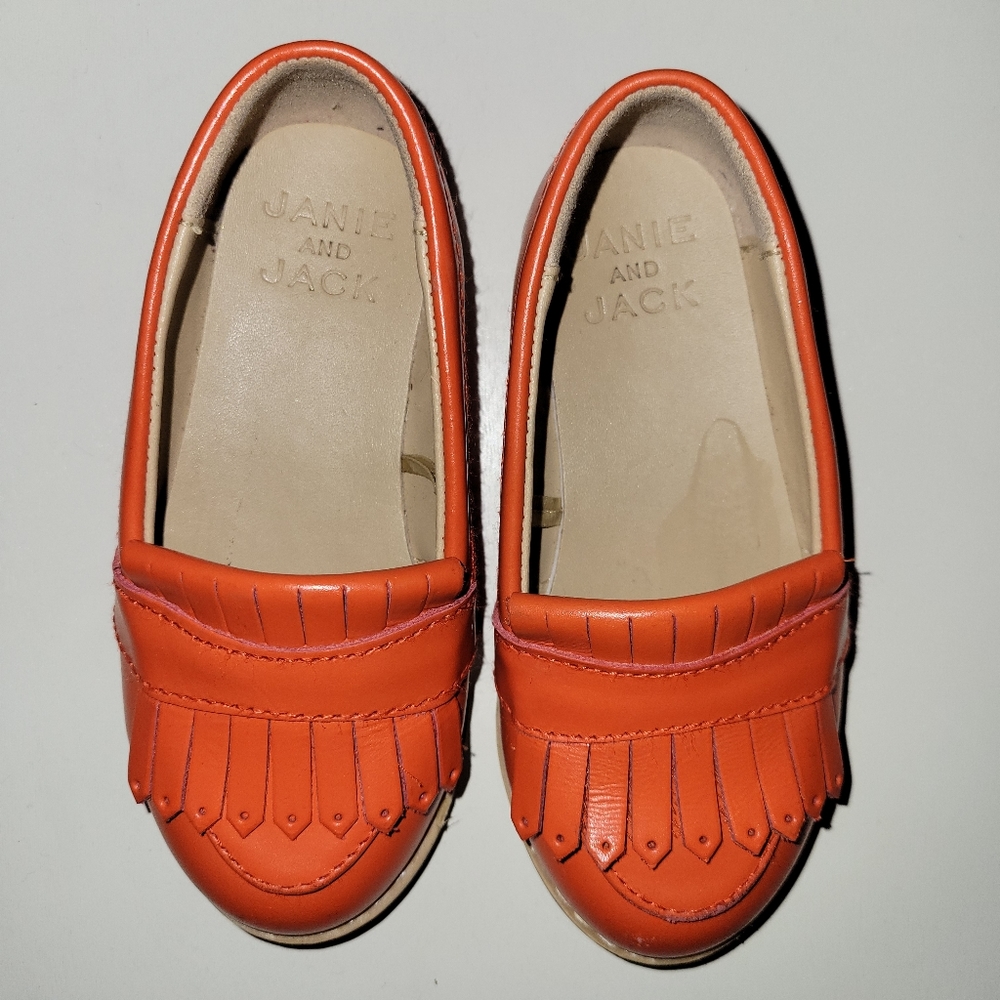 Janie and Jack loafers orange-red size 7